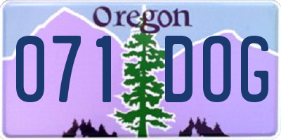 OR license plate 071DOG