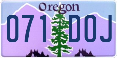 OR license plate 071DOJ