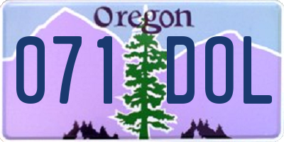 OR license plate 071DOL