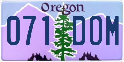 OR license plate 071DOM