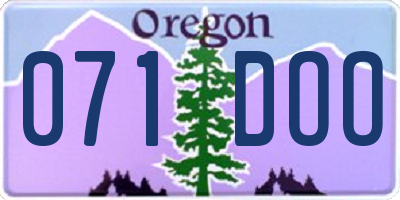 OR license plate 071DOO