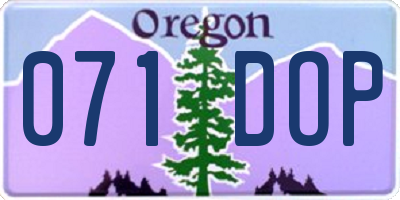OR license plate 071DOP