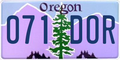 OR license plate 071DOR