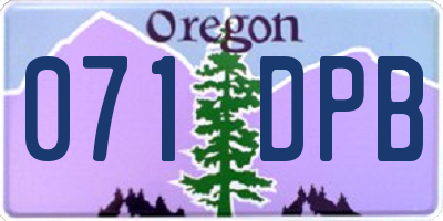 OR license plate 071DPB