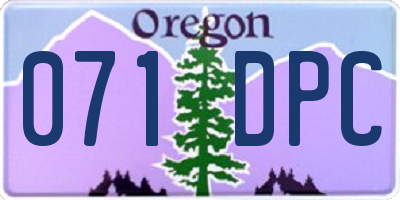 OR license plate 071DPC