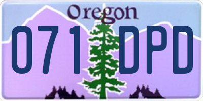 OR license plate 071DPD