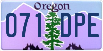 OR license plate 071DPE