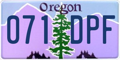 OR license plate 071DPF