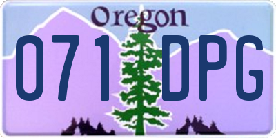 OR license plate 071DPG