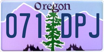OR license plate 071DPJ