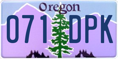 OR license plate 071DPK