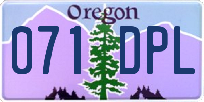 OR license plate 071DPL