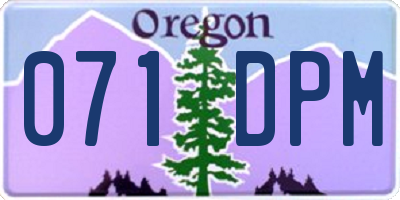 OR license plate 071DPM