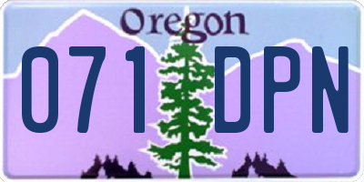 OR license plate 071DPN