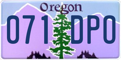 OR license plate 071DPO