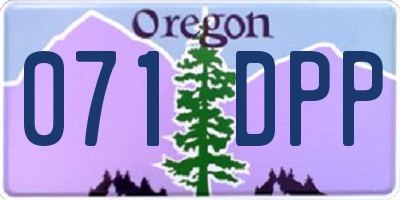 OR license plate 071DPP