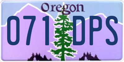OR license plate 071DPS