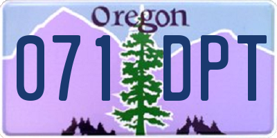 OR license plate 071DPT