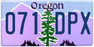 OR license plate 071DPX