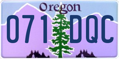 OR license plate 071DQC