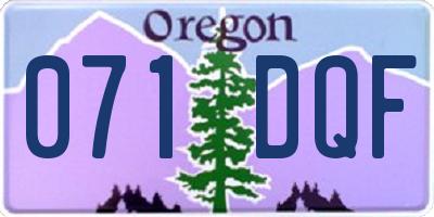 OR license plate 071DQF