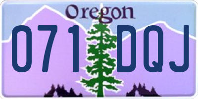 OR license plate 071DQJ