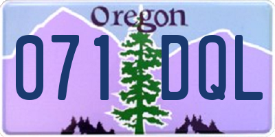 OR license plate 071DQL