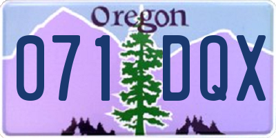 OR license plate 071DQX