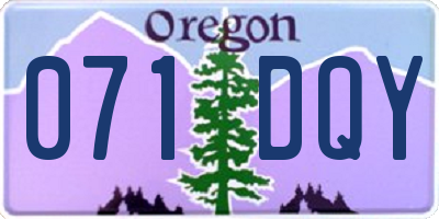 OR license plate 071DQY