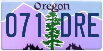 OR license plate 071DRE
