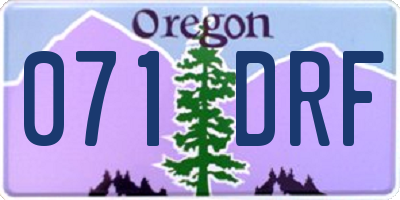 OR license plate 071DRF