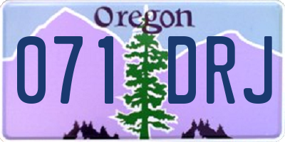 OR license plate 071DRJ