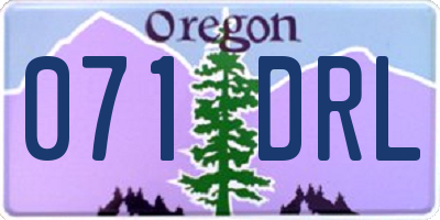 OR license plate 071DRL