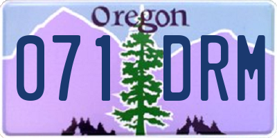 OR license plate 071DRM