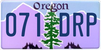 OR license plate 071DRP