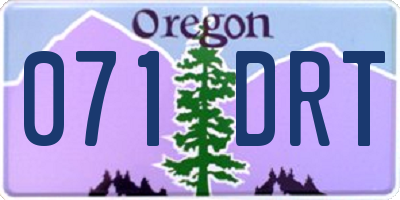 OR license plate 071DRT