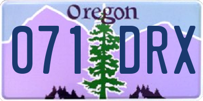 OR license plate 071DRX