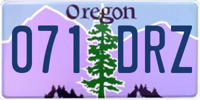 OR license plate 071DRZ