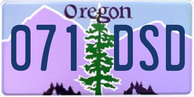 OR license plate 071DSD