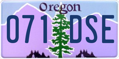OR license plate 071DSE