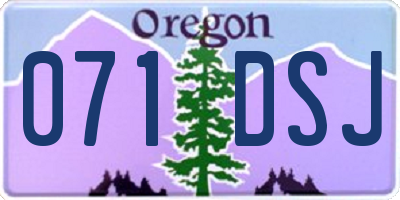 OR license plate 071DSJ