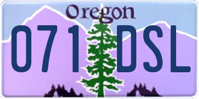 OR license plate 071DSL