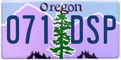 OR license plate 071DSP