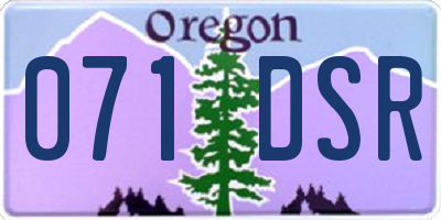 OR license plate 071DSR
