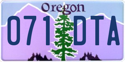 OR license plate 071DTA