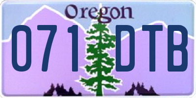 OR license plate 071DTB