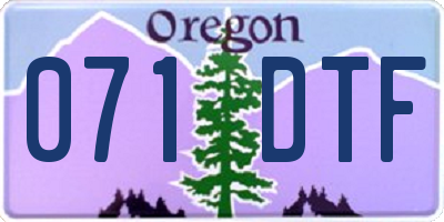 OR license plate 071DTF