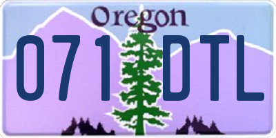 OR license plate 071DTL