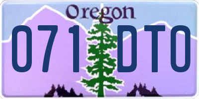 OR license plate 071DTO