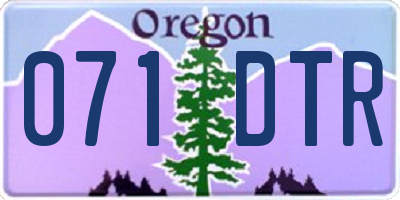 OR license plate 071DTR